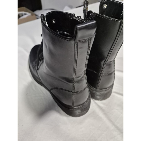 Black Combat Lug Boots Women's Size US 8.5 Military Style With Memory Foam - Picture 2 of 11